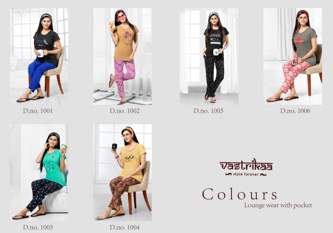 COLOURS BY VASTRIKAA 1001 TO 1006 SERIES BEAUTIFUL STYLISH FANCY COLORFUL CASUAL WEAR & ETHNIC WEAR HOSIERY COTTON TOPS AT WHOLESALE PRICE