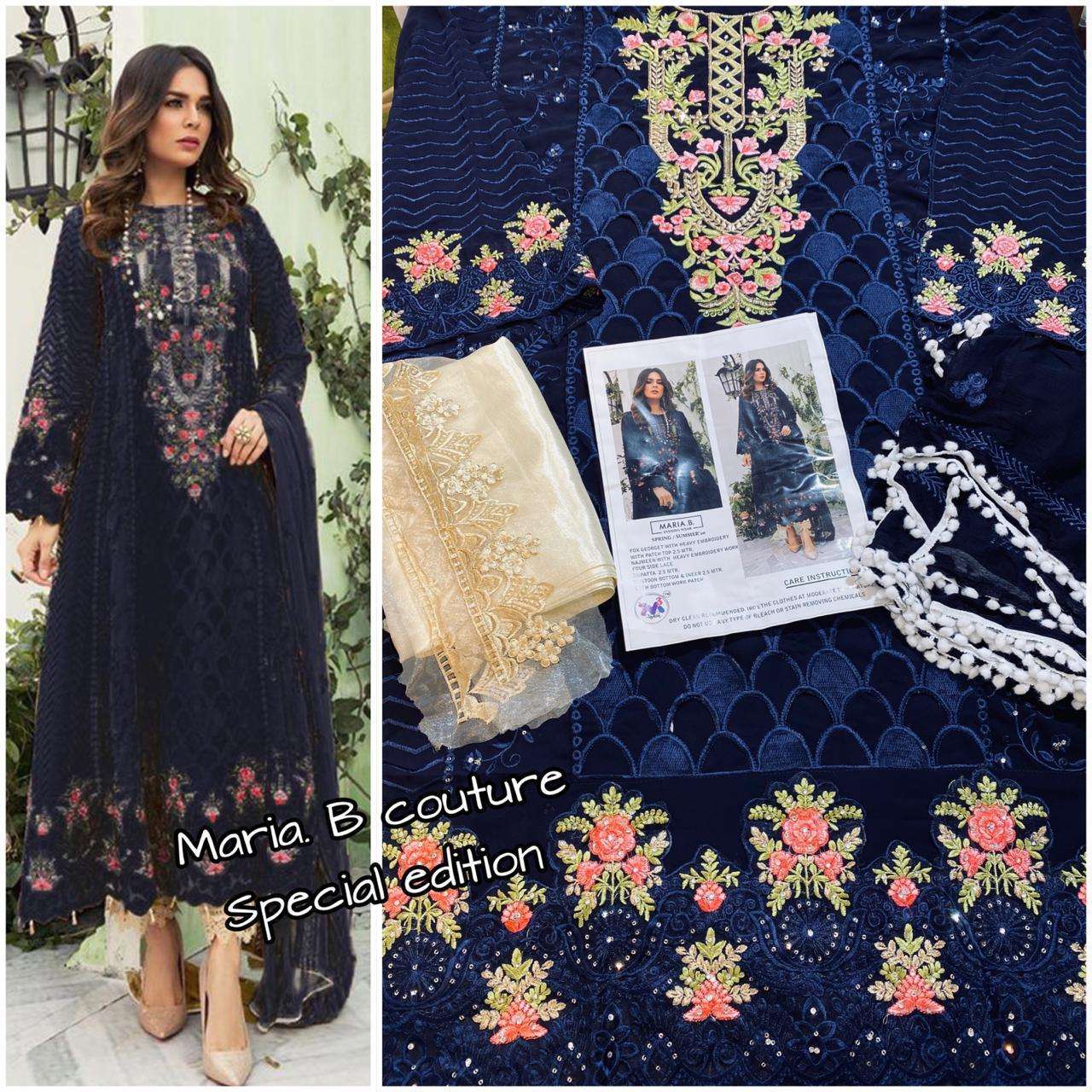 MARIA.B NX BY M3 FASHION BEAUTIFUL SUITS STYLISH FANCY COLORFUL CASUAL WEAR & ETHNIC WEAR FAUX GEORGETTE WITH EMBROIDERY DRESSES AT WHOLESALE PRICE