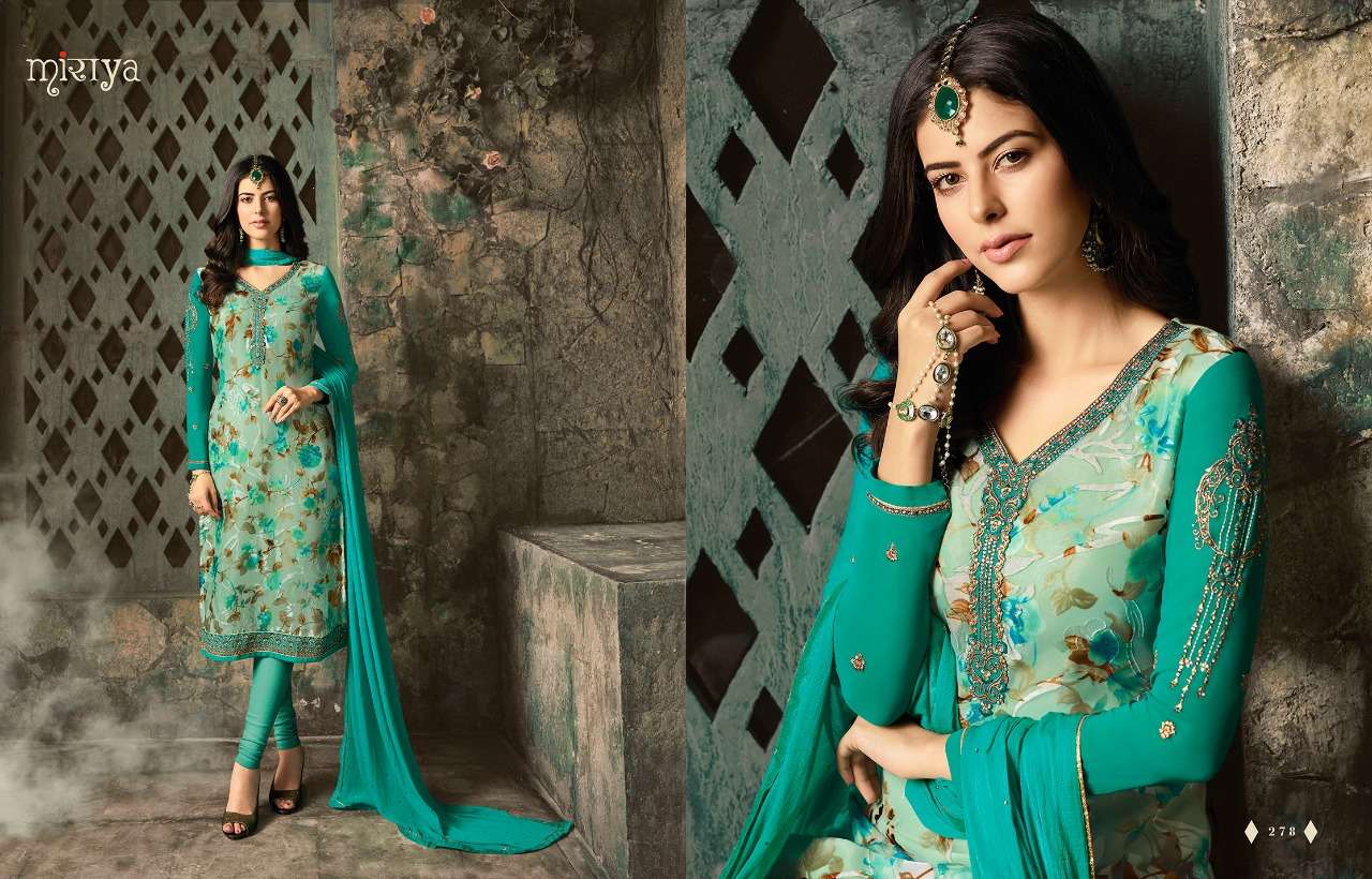 MIRAYA VOL-10 BY AARAV TRENDZ 275 TO 281 SERIES DESIGNER PATIYALA SUITS COLLECTION BEAUTIFUL STYLISH FANCY COLORFUL PARTY WEAR & ETHNIC WEAR DIGITAL PRINTED BRASSO EMBROIDERY DRESSES AT WHOLESALE PRICE