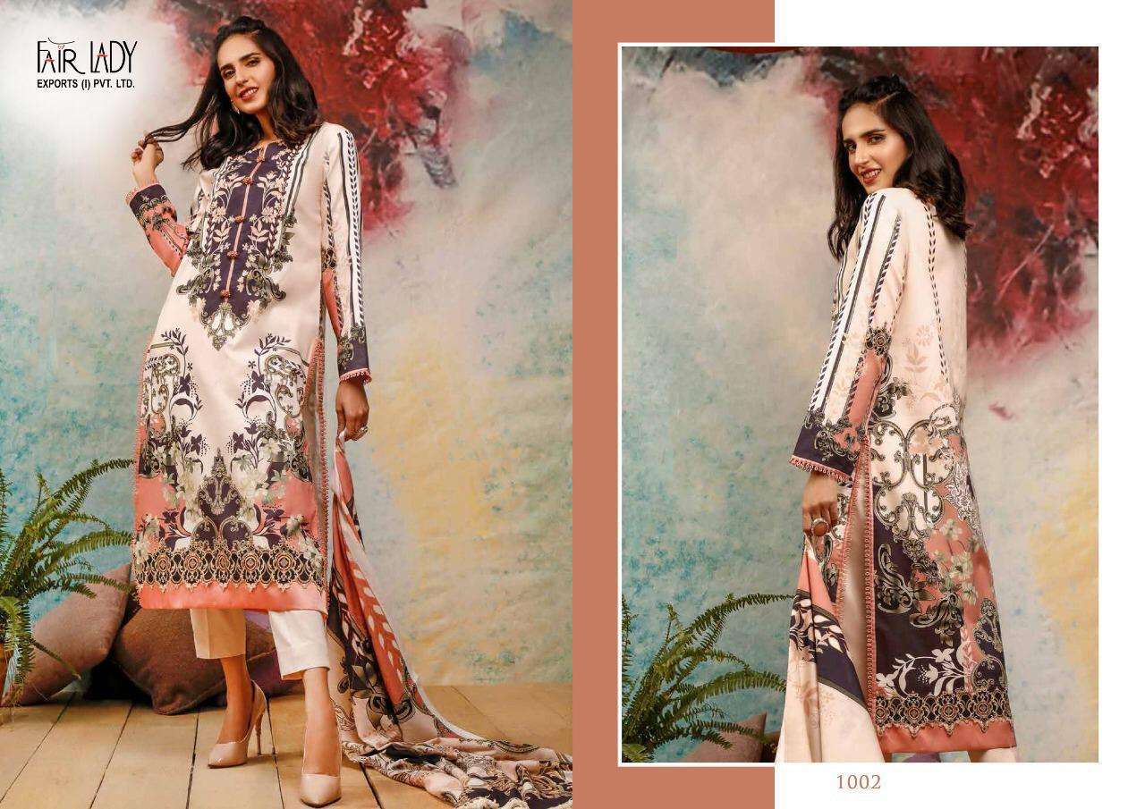 FIRDOUS BY FAIR LADY 1001 TO 1006 SERIES BEAUTIFUL PAKISTANI SUITS COLORFUL STYLISH FANCY CASUAL WEAR & ETHNIC WEAR PURE LAWN COTTON DIGITAL PRINTED DRESSES AT WHOLESALE PRICE