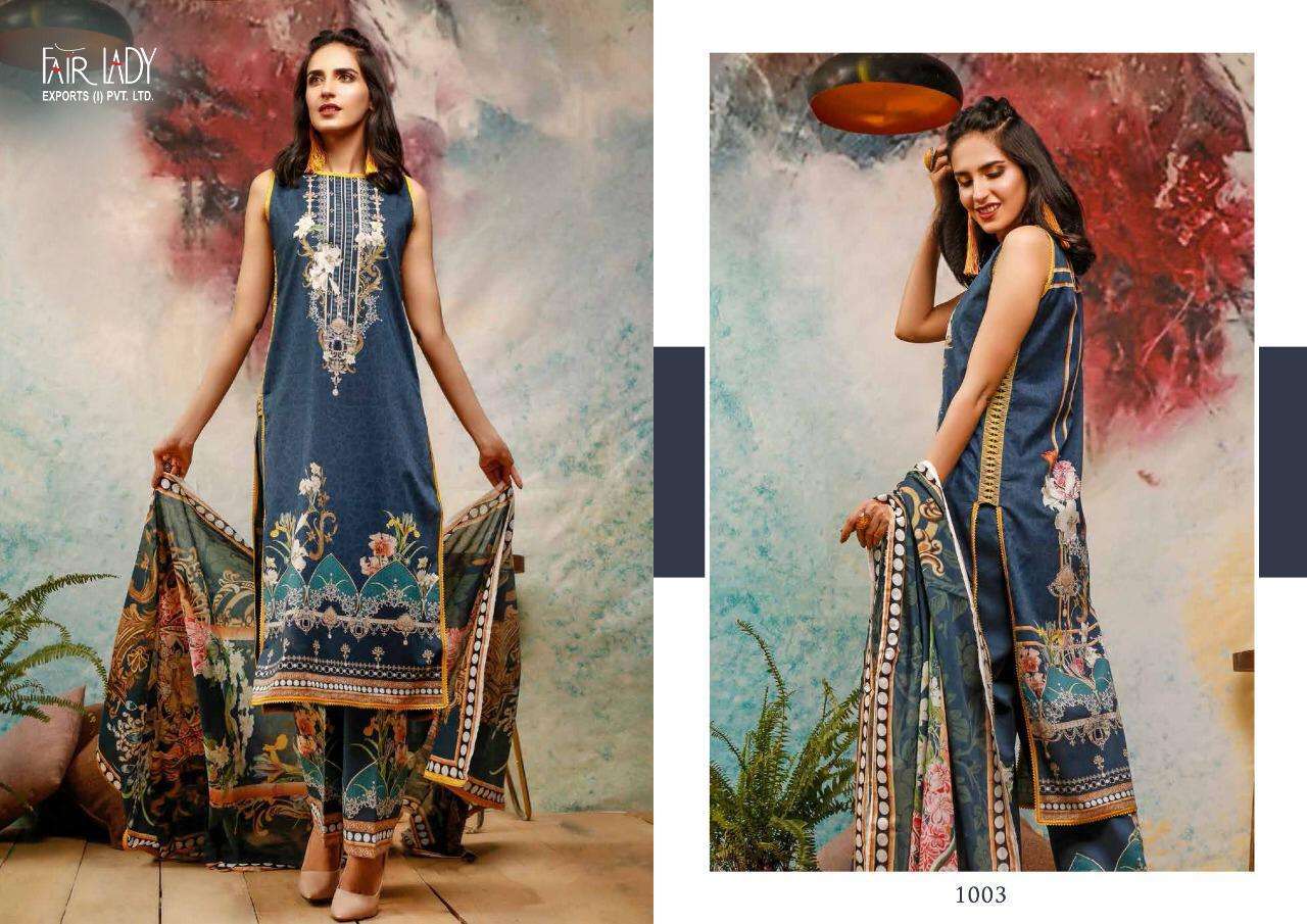 FIRDOUS BY FAIR LADY 1001 TO 1006 SERIES BEAUTIFUL PAKISTANI SUITS COLORFUL STYLISH FANCY CASUAL WEAR & ETHNIC WEAR PURE LAWN COTTON DIGITAL PRINTED DRESSES AT WHOLESALE PRICE