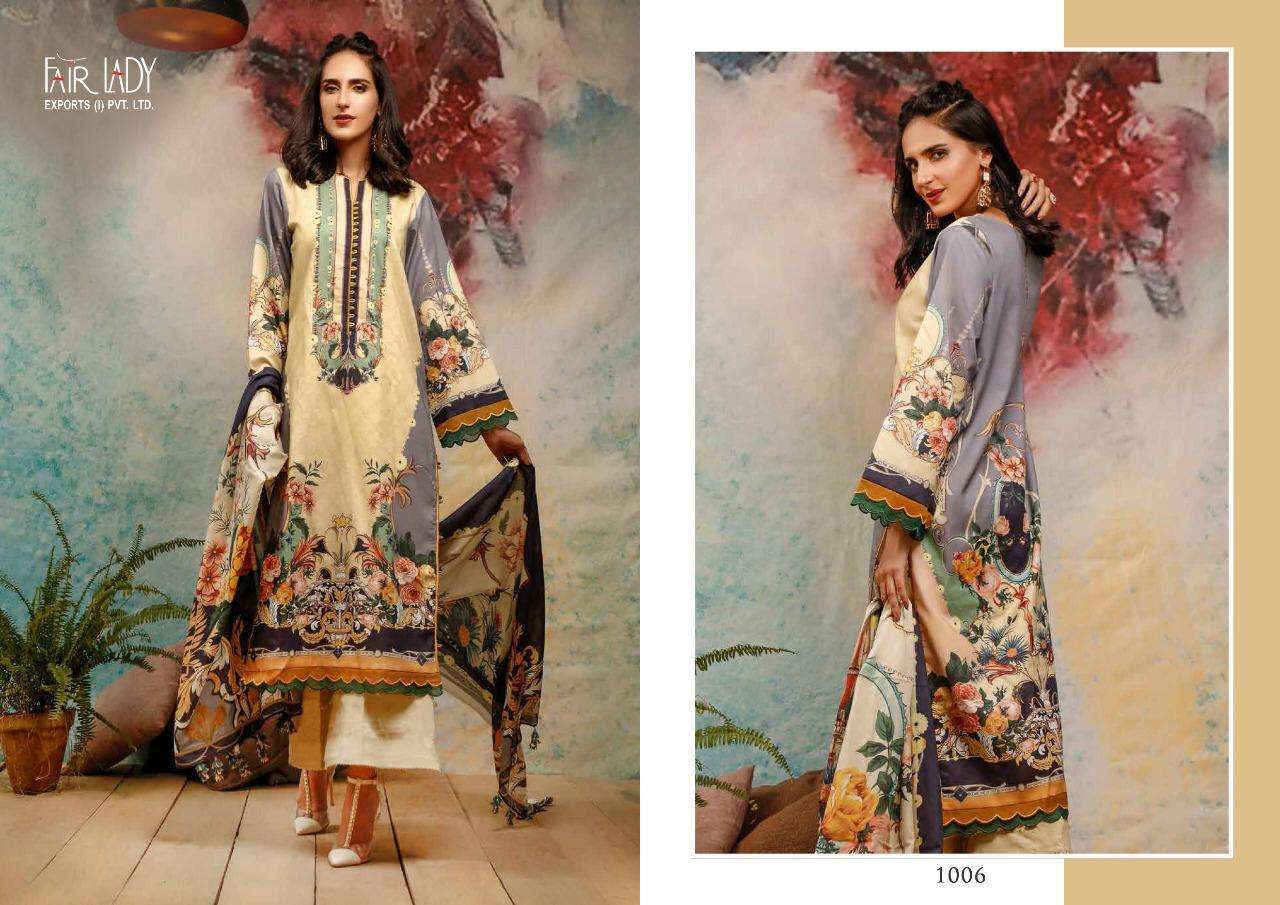 FIRDOUS BY FAIR LADY 1001 TO 1006 SERIES BEAUTIFUL PAKISTANI SUITS COLORFUL STYLISH FANCY CASUAL WEAR & ETHNIC WEAR PURE LAWN COTTON DIGITAL PRINTED DRESSES AT WHOLESALE PRICE