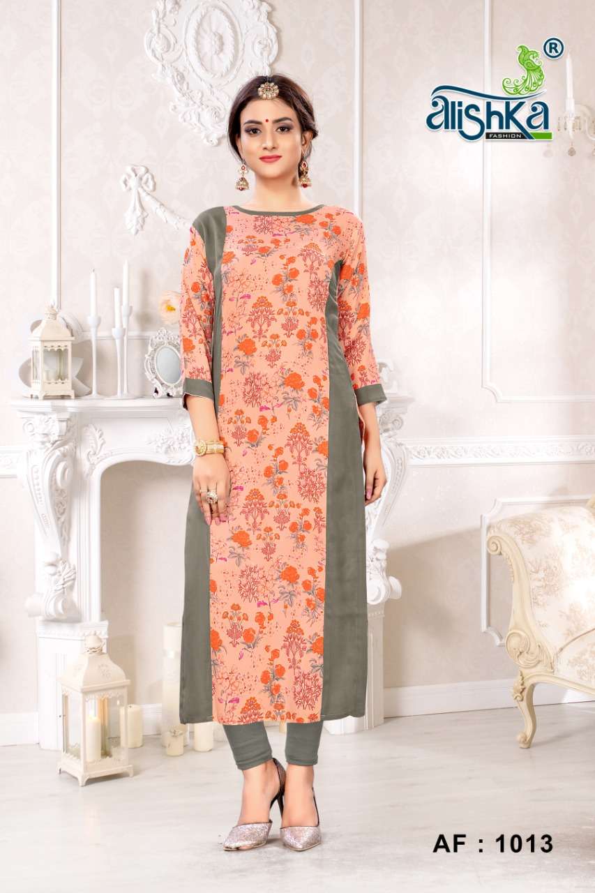 HAPPY BY ALISHKA FASHION 1005 TO 1007 SERIES BEAUTIFUL COLORFUL STYLISH FANCY CASUAL WEAR & ETHNIC WEAR & READY TO WEAR RAYON PRINTED KURTIS AT WHOLESALE PRICE