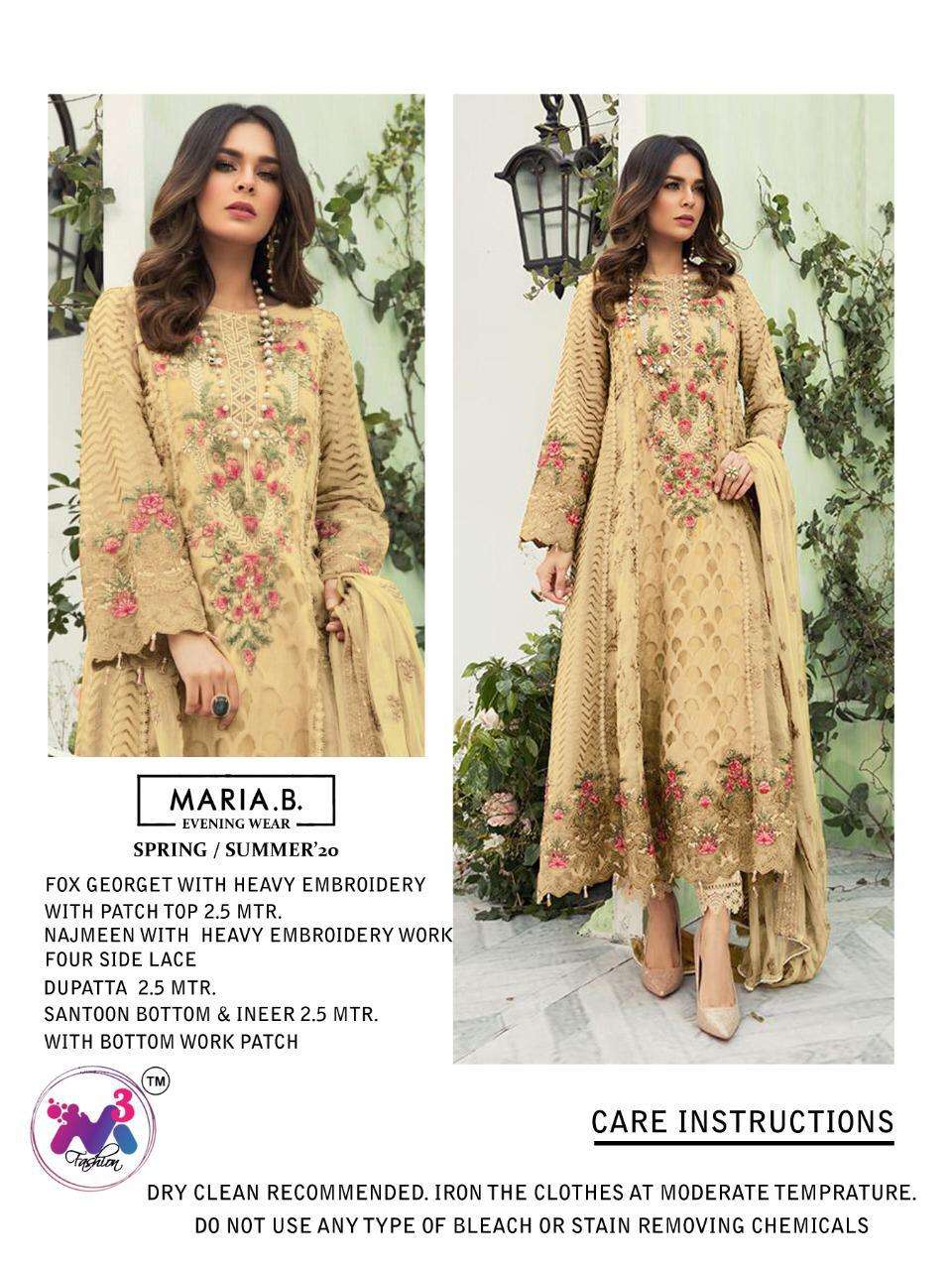 MARIA.B VOL-2 BY M3 FASHION 1001-F TO 1001-I SERIES BEAUTIFUL SUITS STYLISH FANCY COLORFUL CASUAL WEAR & ETHNIC WEAR FAUX GEORGETTE WITH EMBROIDERY DRESSES AT WHOLESALE PRICE