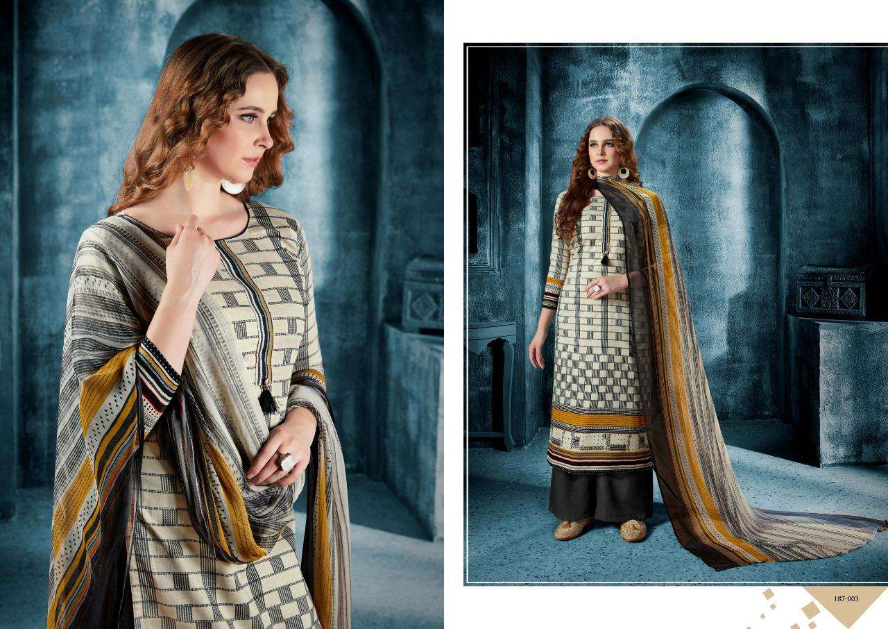 KRIZA BY MAADHAV SYNTHETIC 187-001 TO 187-008 SERIES BEAUTIFUL SUITS STYLISH FANCY COLORFUL PARTY WEAR & ETHNIC WEAR PURE CAMBRIC PRINT DRESSES AT WHOLESALE PRICE