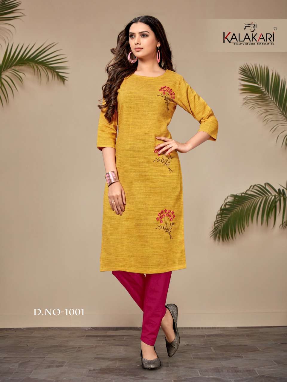 SAANVI VOL-8 BY KALAKARI 1001 TO 1008 SERIES BEAUTIFUL STYLISH FANCY COLORFUL CASUAL WEAR & ETHNIC WEAR & READY TO WEAR TWO TONE COTTON EMBROIDERED KURTIS AT WHOLESALE PRICE