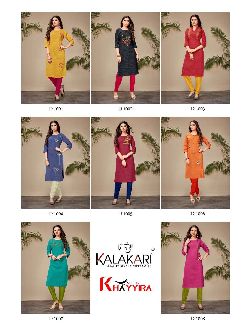 SAANVI VOL-8 BY KALAKARI 1001 TO 1008 SERIES BEAUTIFUL STYLISH FANCY COLORFUL CASUAL WEAR & ETHNIC WEAR & READY TO WEAR TWO TONE COTTON EMBROIDERED KURTIS AT WHOLESALE PRICE