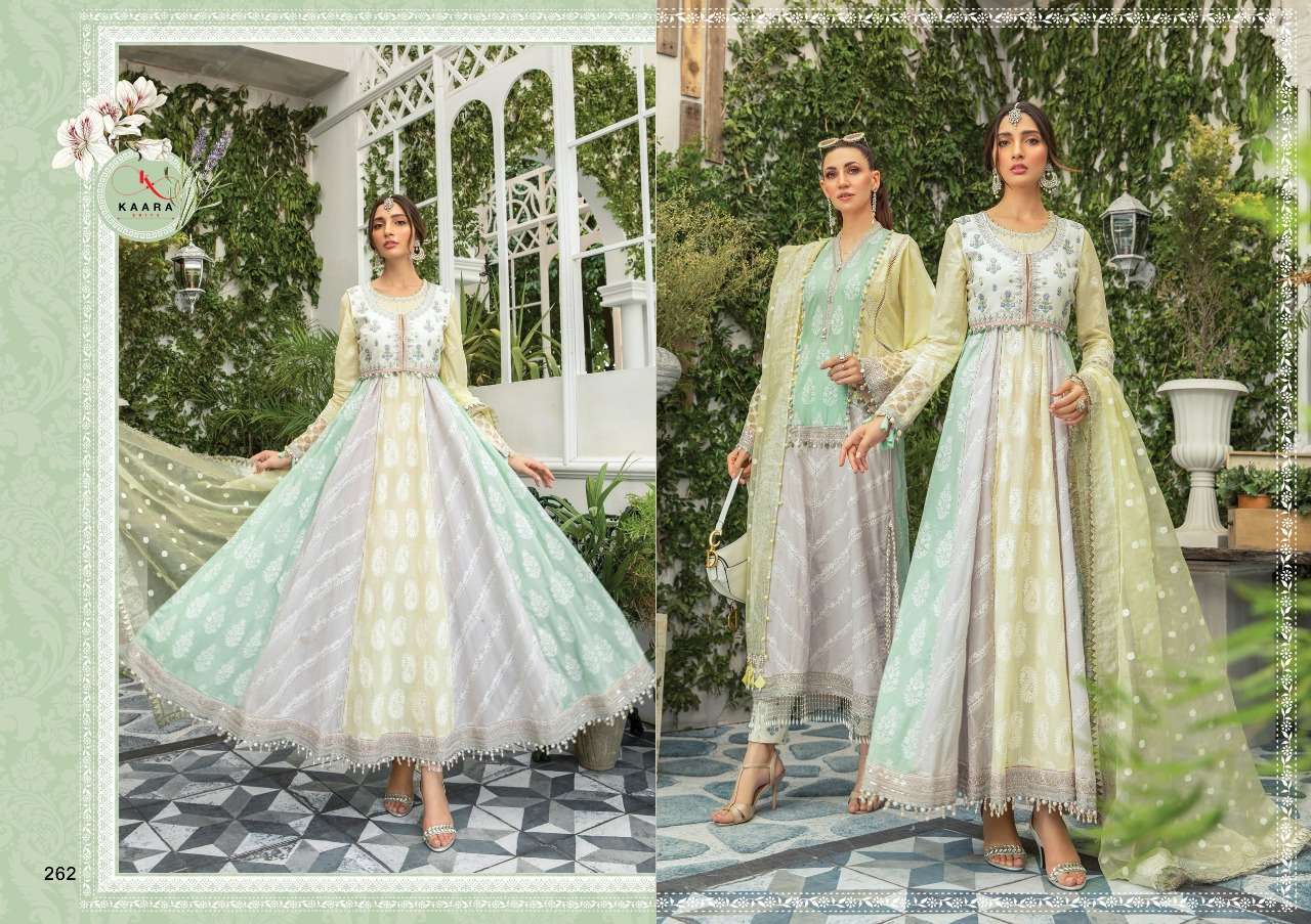 MARIA.B LAWN EID COLLECTION 2020 BY KAARA SUITS 261 TO 265 DESIGNER FESTIVE PAKISTANI SUITS COLLECTION BEAUTIFUL STYLISH FANCY COLORFUL PARTY WEAR & OCCASIONAL WEAR PURE COTTON WITH EMBROIDERED DRESSES AT WHOLESALE PRICE