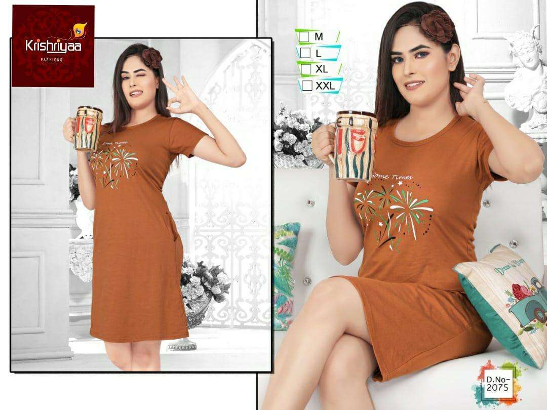 VIBES VOL-3 BY KRISHRIYAA 01 TO 06 SERIES BEAUTIFUL COLORFUL STYLISH FANCY CASUAL WEAR & READY TO WEAR COTTON HOSIERY TOPS AT WHOLESALE PRICE