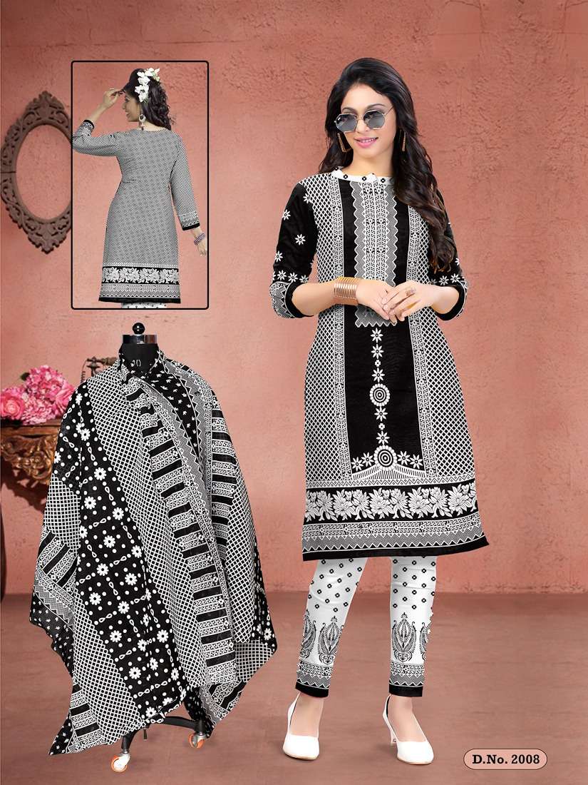 BLACK QUEEN BY MEENAXI 2001 TO 2010 SERIES BEAUTIFUL SUITS STYLISH FANCY COLORFUL PARTY WEAR & OCCASIONAL WEAR COTTON PRINTED DRESSES AT WHOLESALE PRICE