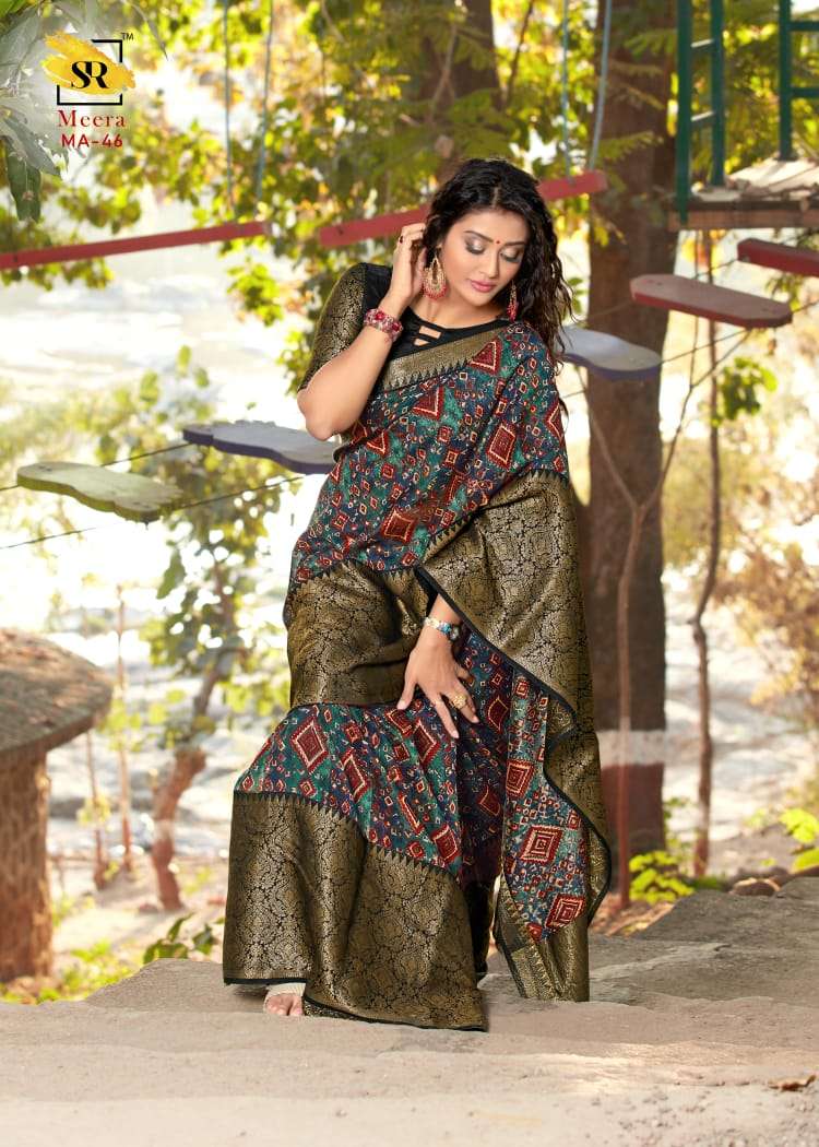 MEERA SILK BY RAJYOG INDIAN TRADITIONAL WEAR COLLECTION BEAUTIFUL STYLISH FANCY COLORFUL PARTY WEAR & OCCASIONAL WEAR HANDLOOM WEAVING PRINTED LINEN SAREES AT WHOLESALE PRICE