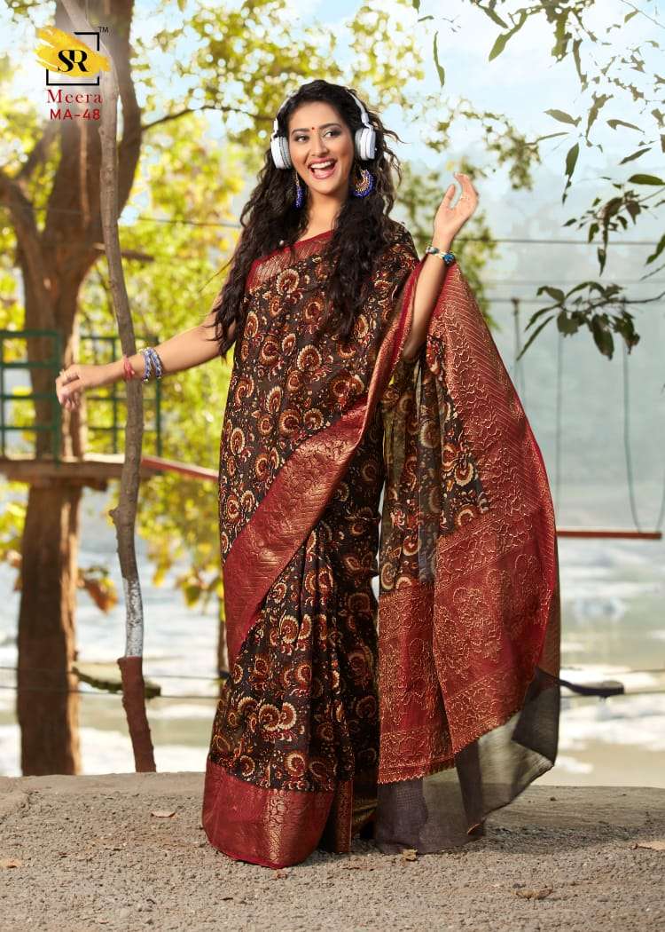 MEERA SILK BY RAJYOG INDIAN TRADITIONAL WEAR COLLECTION BEAUTIFUL STYLISH FANCY COLORFUL PARTY WEAR & OCCASIONAL WEAR HANDLOOM WEAVING PRINTED LINEN SAREES AT WHOLESALE PRICE