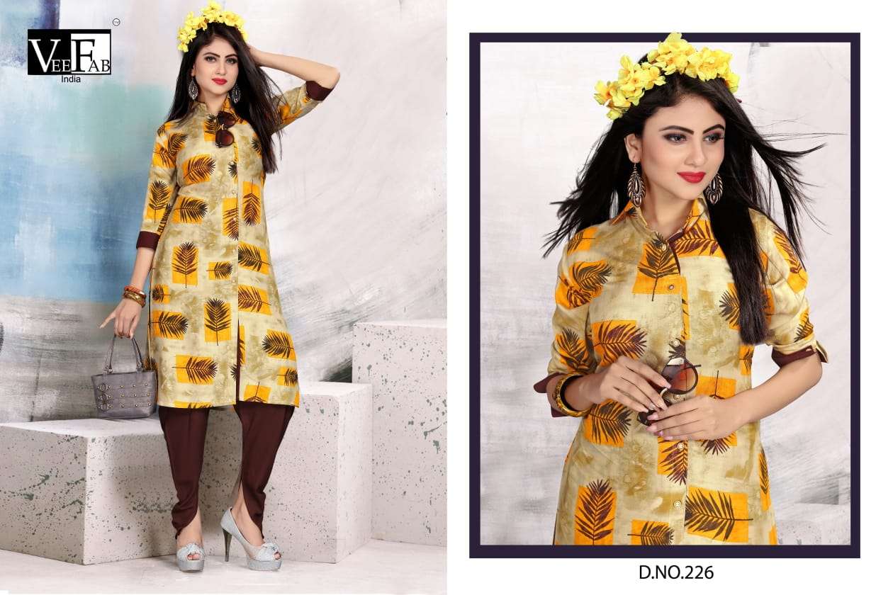 Pankh Vol-2 By Vee Fab 226 To 230 Series Indian Traditional Wear Collection Beautiful Stylish Fancy Colorful Party Wear & Occasional Wear Rayon Dyed And Printed Kurtis At Wholesale Price