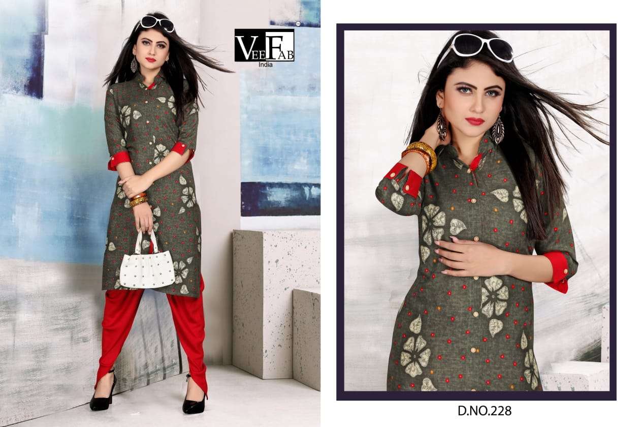 Pankh Vol-2 By Vee Fab 226 To 230 Series Indian Traditional Wear Collection Beautiful Stylish Fancy Colorful Party Wear & Occasional Wear Rayon Dyed And Printed Kurtis At Wholesale Price