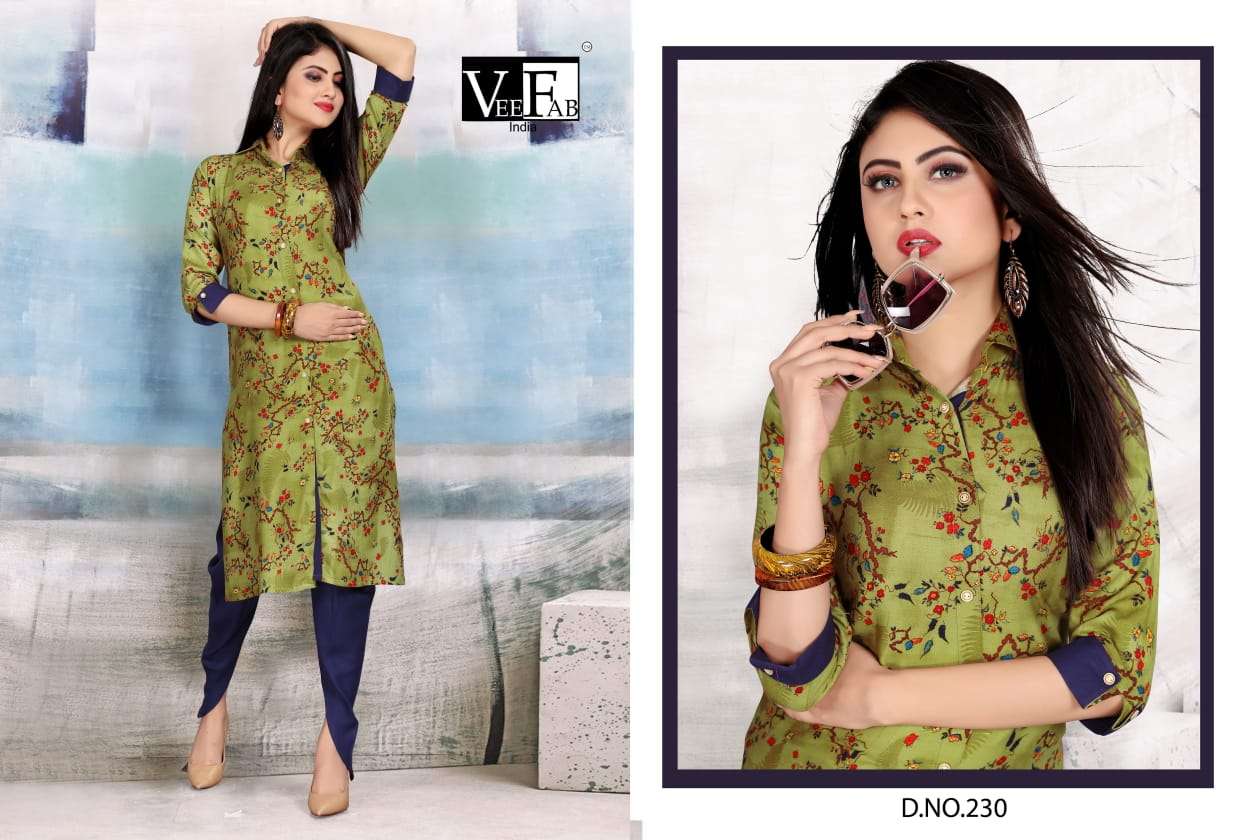 Pankh Vol-2 By Vee Fab 226 To 230 Series Indian Traditional Wear Collection Beautiful Stylish Fancy Colorful Party Wear & Occasional Wear Rayon Dyed And Printed Kurtis At Wholesale Price