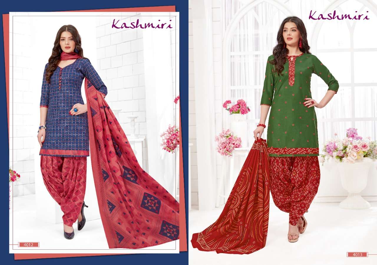KASHMIRI VOL-4 BY GANESHA 4005 TO 4016 SERIES BEAUTIFUL STYLISH PATIALA SUITS FANCY COLORFUL CASUAL WEAR & ETHNIC WEAR & READY TO WEAR COTTON PRINTED DRESSES AT WHOLESALE PRICE