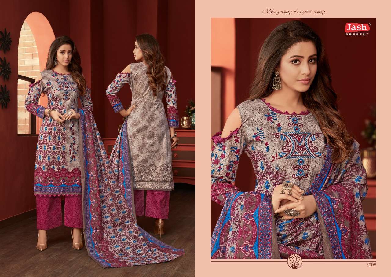 ELLIZA VOL-7 BY JASH 7001 TO 7010 SERIES BEAUTIFUL STYLISH SUITS FANCY COLORFUL CASUAL WEAR & ETHNIC WEAR & READY TO WEAR PURE COTTON PRINTED DRESSES AT WHOLESALE PRICE