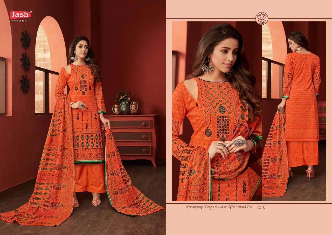 ELLIZA VOL-7 BY JASH 7001 TO 7010 SERIES BEAUTIFUL STYLISH SUITS FANCY COLORFUL CASUAL WEAR & ETHNIC WEAR & READY TO WEAR PURE COTTON PRINTED DRESSES AT WHOLESALE PRICE