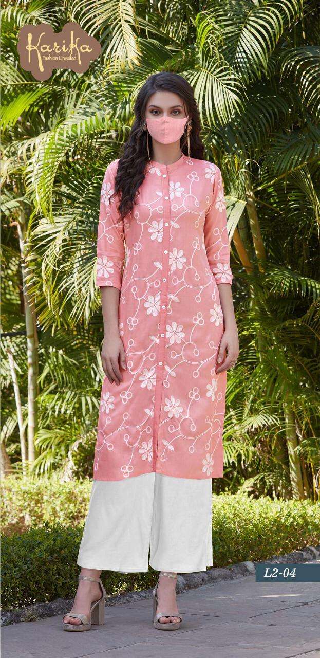 LILY VOL-2 BY KARIKA 01 TO 06 SERIES BEAUTIFUL STYLISH COLORFUL FANCY PARTY WEAR & ETHNIC WEAR & READY TO WEAR COTTONJ SLUB PRINTED KURTIS AT WHOLESALE PRICE