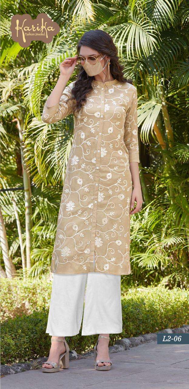 LILY VOL-2 BY KARIKA 01 TO 06 SERIES BEAUTIFUL STYLISH COLORFUL FANCY PARTY WEAR & ETHNIC WEAR & READY TO WEAR COTTONJ SLUB PRINTED KURTIS AT WHOLESALE PRICE