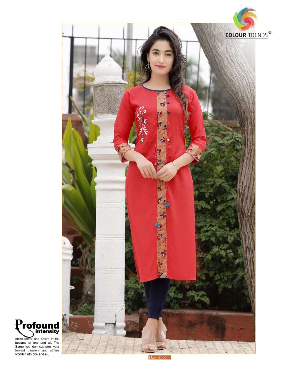PRARA VOL-4 BY COLOUR TRENDS 4001 TO 4006 SERIES BEAUTIFUL STYLISH COLORFUL FANCY PARTY WEAR & ETHNIC WEAR & READY TO WEAR RAYON EMBROIDERED KURTIS AT WHOLESALE PRICE