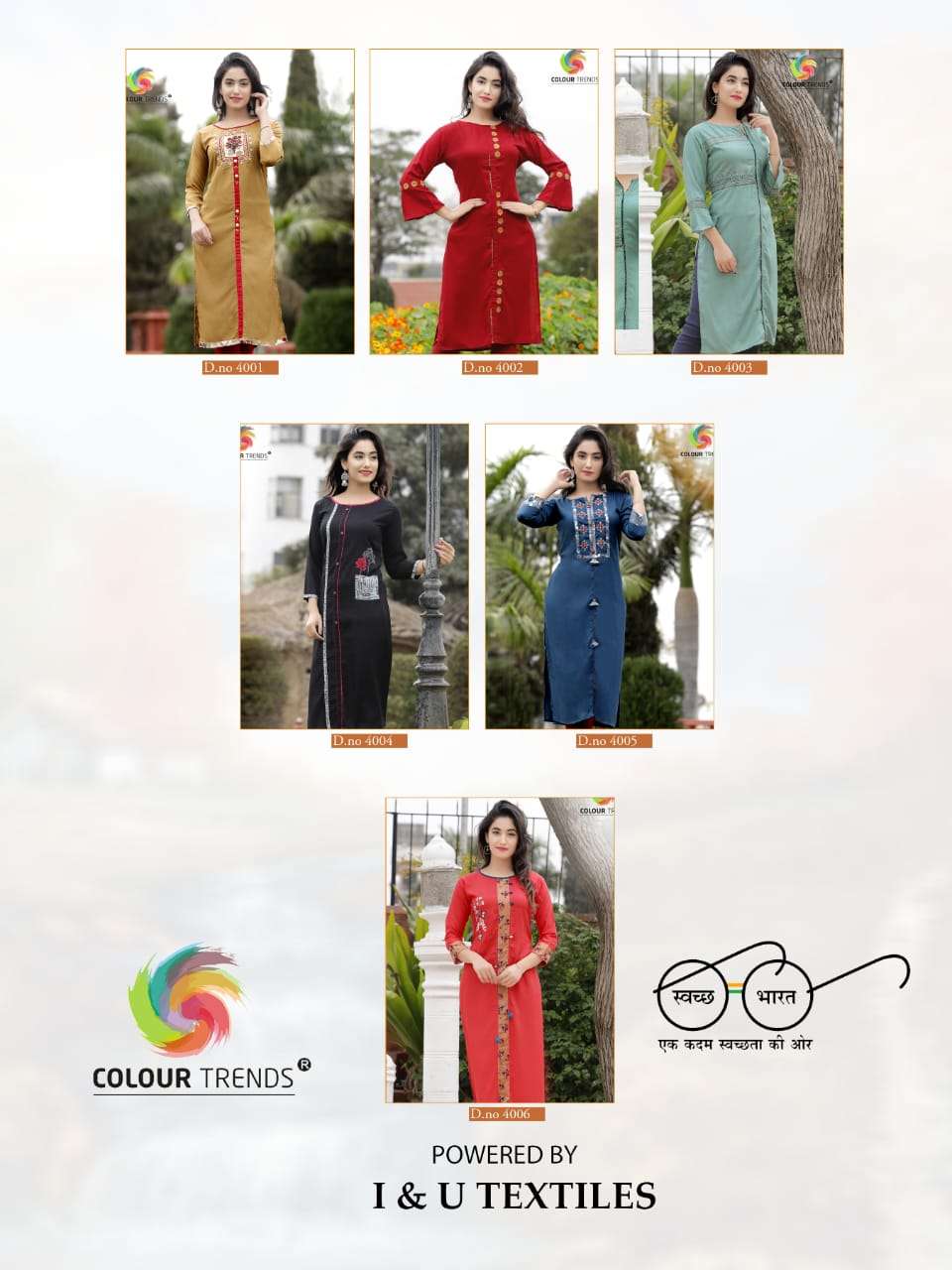 PRARA VOL-4 BY COLOUR TRENDS 4001 TO 4006 SERIES BEAUTIFUL STYLISH COLORFUL FANCY PARTY WEAR & ETHNIC WEAR & READY TO WEAR RAYON EMBROIDERED KURTIS AT WHOLESALE PRICE