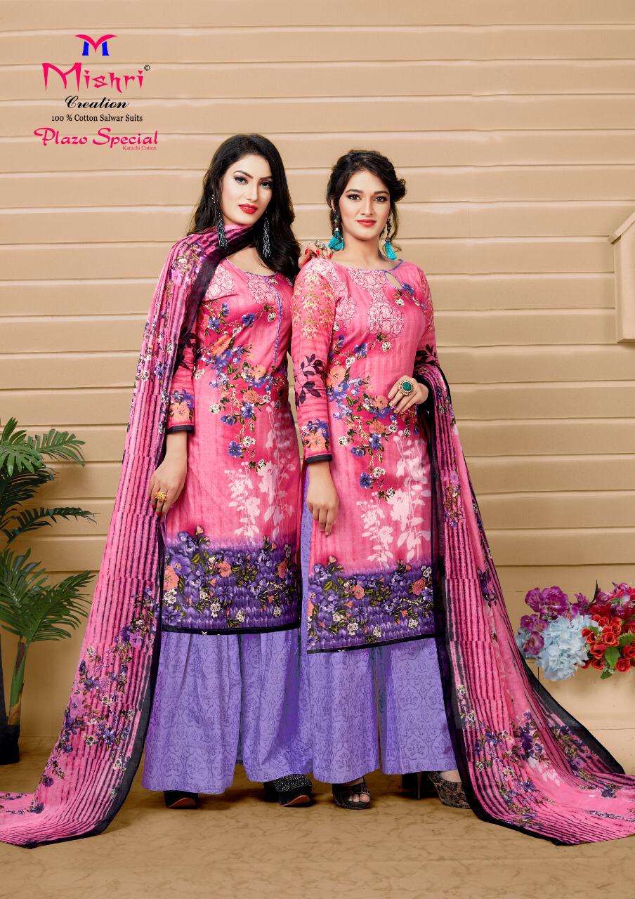 PLAZO SPECIAL VOL-3 BY MISHRI 3001 TO 3010 SERIES INDIAN TRADITIONAL WEAR COLLECTION BEAUTIFUL STYLISH FANCY COLORFUL PARTY WEAR & OCCASIONAL WEAR COTTON PRINTED DRESS AT WHOLESALE PRICE