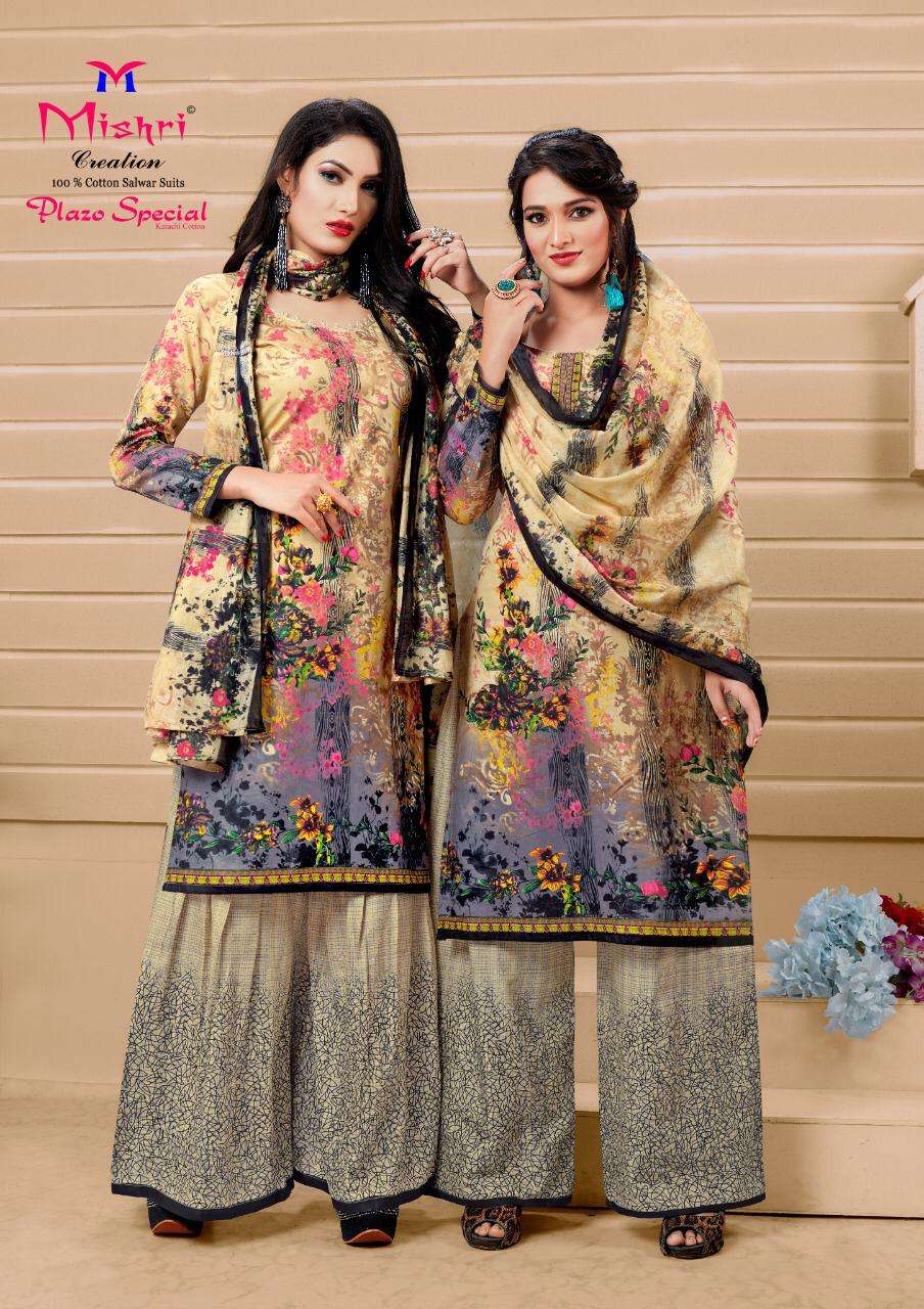 PLAZO SPECIAL VOL-3 BY MISHRI 3001 TO 3010 SERIES INDIAN TRADITIONAL WEAR COLLECTION BEAUTIFUL STYLISH FANCY COLORFUL PARTY WEAR & OCCASIONAL WEAR COTTON PRINTED DRESS AT WHOLESALE PRICE