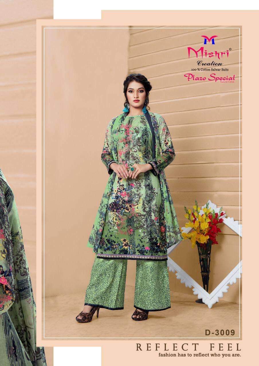 PLAZO SPECIAL VOL-3 BY MISHRI 3001 TO 3010 SERIES INDIAN TRADITIONAL WEAR COLLECTION BEAUTIFUL STYLISH FANCY COLORFUL PARTY WEAR & OCCASIONAL WEAR COTTON PRINTED DRESS AT WHOLESALE PRICE