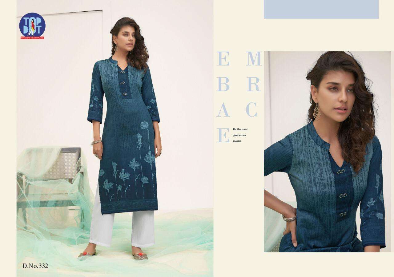MOTIF VOL-7  BY TOP DOT 3311 TO 338 SERIES BEAUTIFUL STYLISH COLORFUL FANCY PARTY WEAR & ETHNIC WEAR & READY TO WEAR PURE JAM COTTON PRINTED KURTIS AT WHOLESALE PRICE