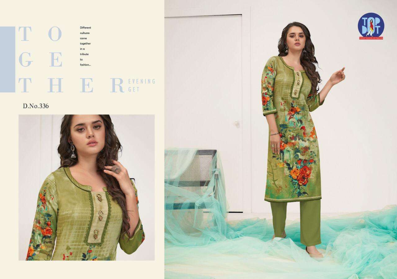 MOTIF VOL-7  BY TOP DOT 3311 TO 338 SERIES BEAUTIFUL STYLISH COLORFUL FANCY PARTY WEAR & ETHNIC WEAR & READY TO WEAR PURE JAM COTTON PRINTED KURTIS AT WHOLESALE PRICE