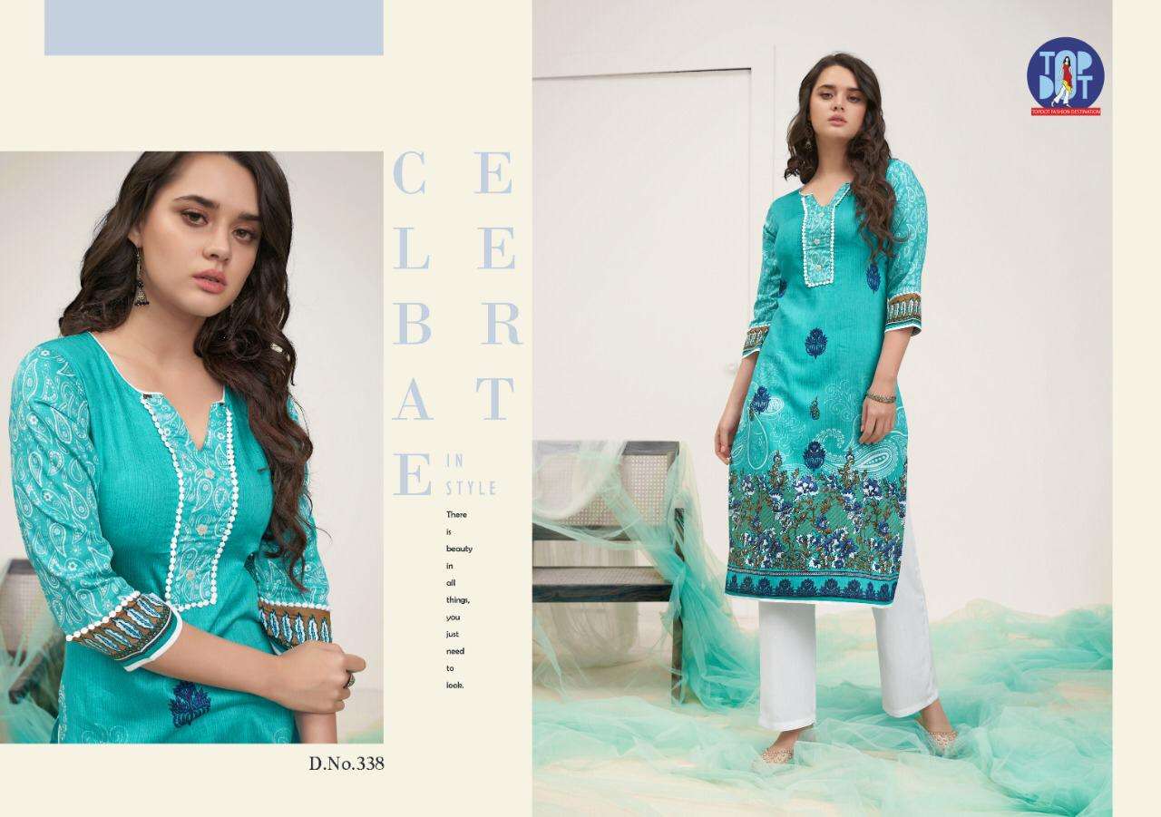 MOTIF VOL-7  BY TOP DOT 3311 TO 338 SERIES BEAUTIFUL STYLISH COLORFUL FANCY PARTY WEAR & ETHNIC WEAR & READY TO WEAR PURE JAM COTTON PRINTED KURTIS AT WHOLESALE PRICE