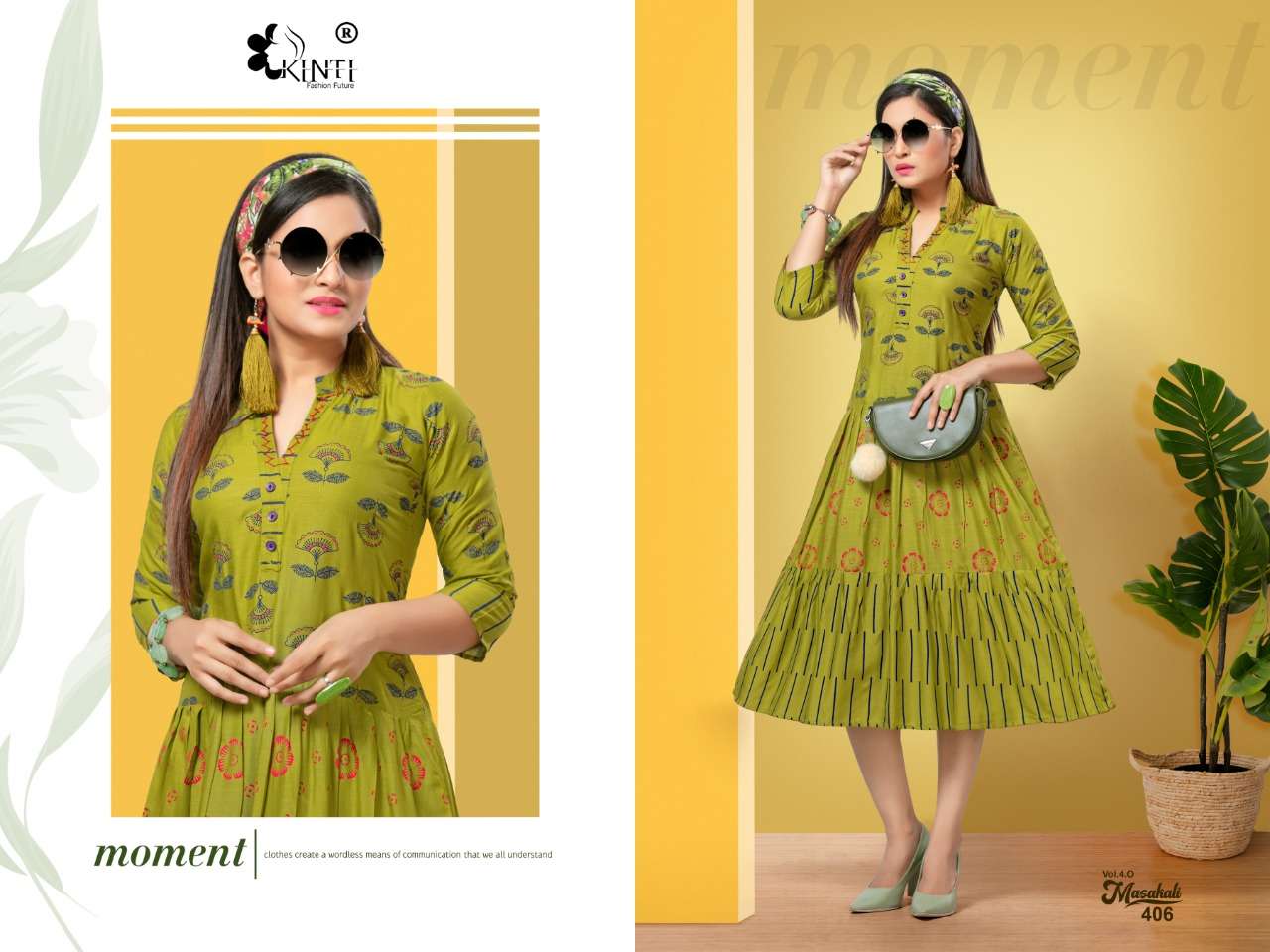 MASAKALI VOL-4 BY KINTI 401 TO 408 SERIES BEAUTIFUL COLORFUL STYLISH FANCY CASUAL WEAR & ETHNIC WEAR & READY TO WEAR RAYON PRINTED KURTIS AT WHOLESALE PRICE