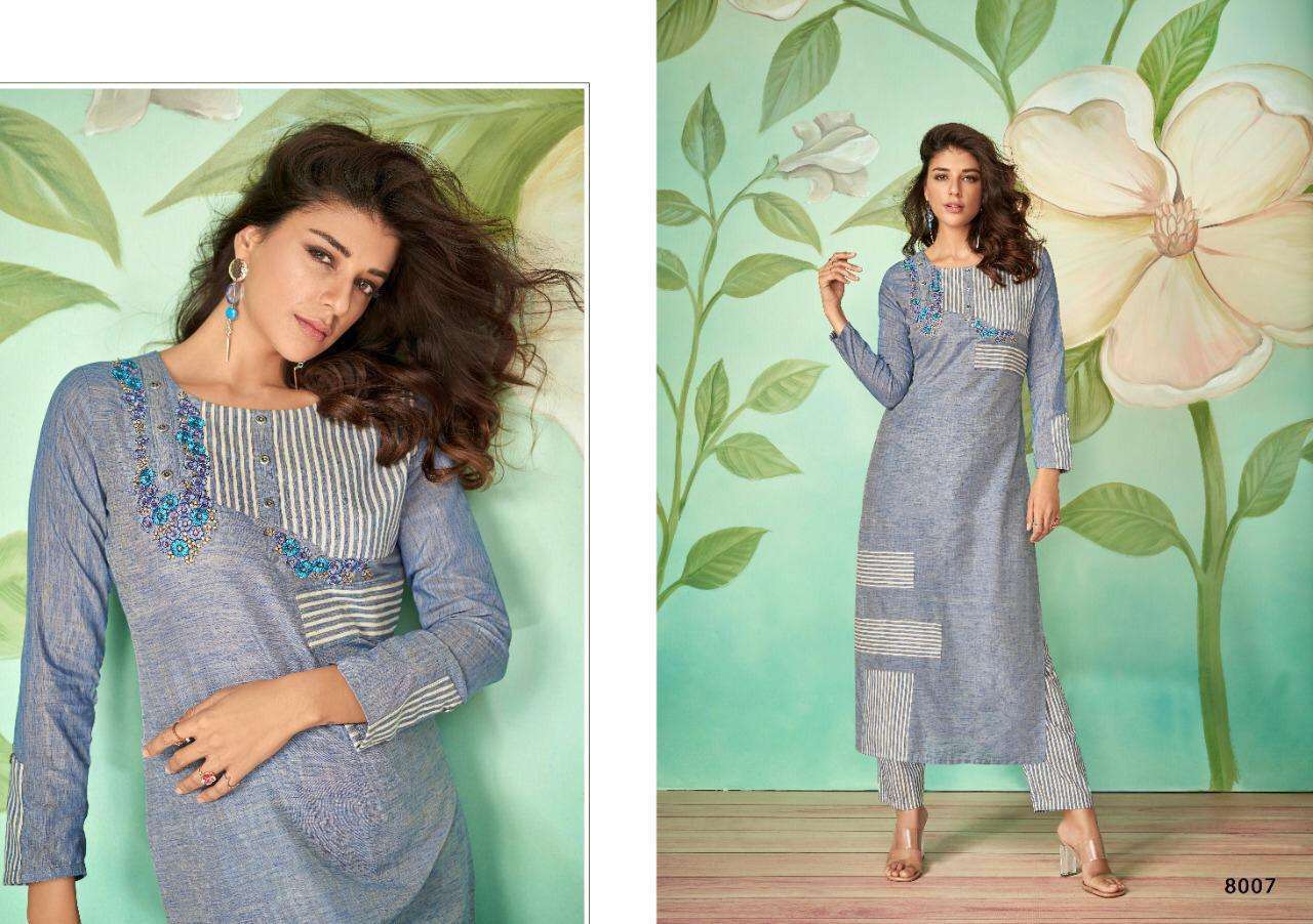 SABHA BY VAMIKA 8001 TO 8008 SERIES BEAUTIFUL COLORFUL STYLISH FANCY CASUAL WEAR & ETHNIC WEAR & READY TO WEAR COTTON SILK WITH COTTON INNER KURTIS AT WHOLESALE PRICE