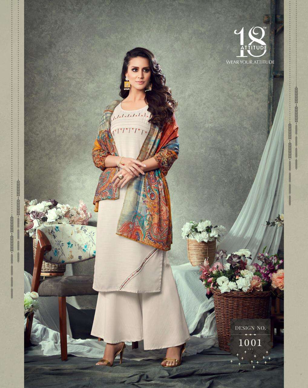 HOT SHOT VOL-1 BY 18 ATTITUDE 1001 TO 1009 SERIES BEAUTIFUL STYLISH FANCY COLORFUL CASUAL WEAR & ETHNIC WEAR FANCY EMBROIDERED DRESSES AT WHOLESALE PRICE