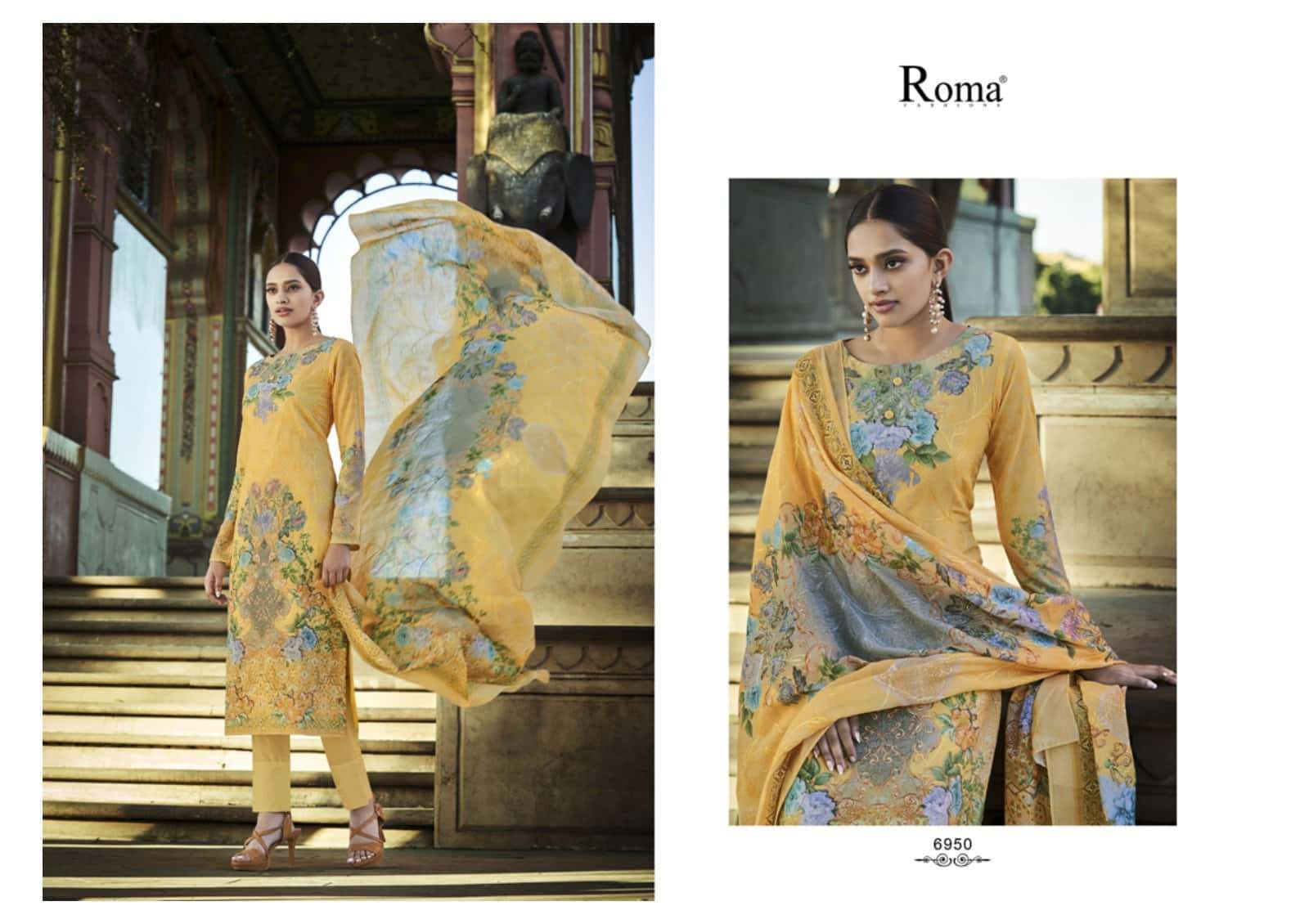 CORAL BY ROMA FASHION 6944 TO 6952 SERIES BEAUTIFUL SUITS STYLISH FANCY COLORFUL CASUAL WEAR & ETHNIC WEAR COTTON DIGITAL PRINTED WITH EMBROIDERY DRESSES AT WHOLESALE PRICE