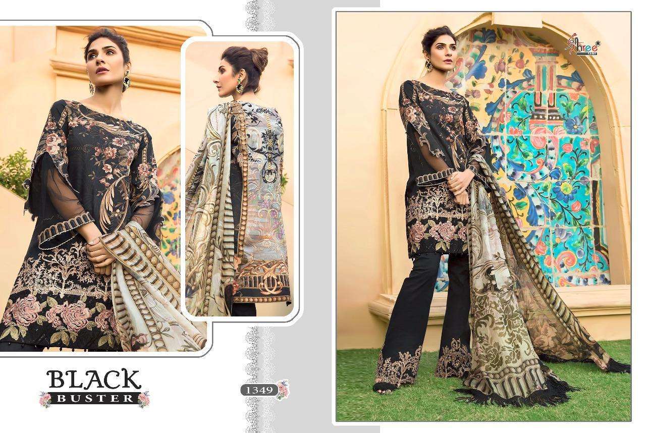BLACK BUSTER BY SHREE FABS 1349 TO 1354 SERIES BEAUTIFUL SUITS STYLISH FANCY COLORFUL CASUAL WEAR & ETHNIC WEAR PURE COTTON WITH EMBROIDERY DRESSES AT WHOLESALE PRICE