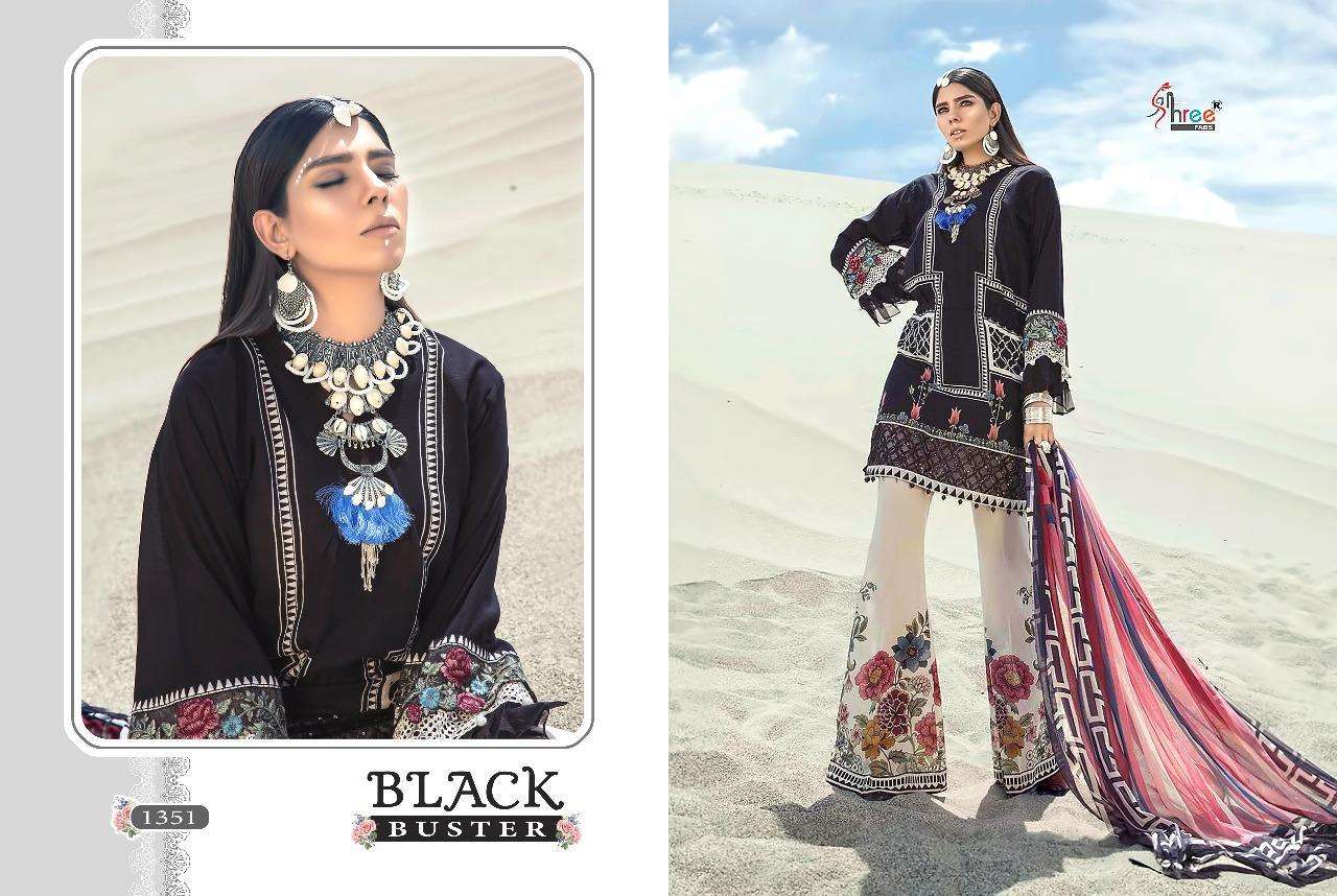 BLACK BUSTER BY SHREE FABS 1349 TO 1354 SERIES BEAUTIFUL SUITS STYLISH FANCY COLORFUL CASUAL WEAR & ETHNIC WEAR PURE COTTON WITH EMBROIDERY DRESSES AT WHOLESALE PRICE