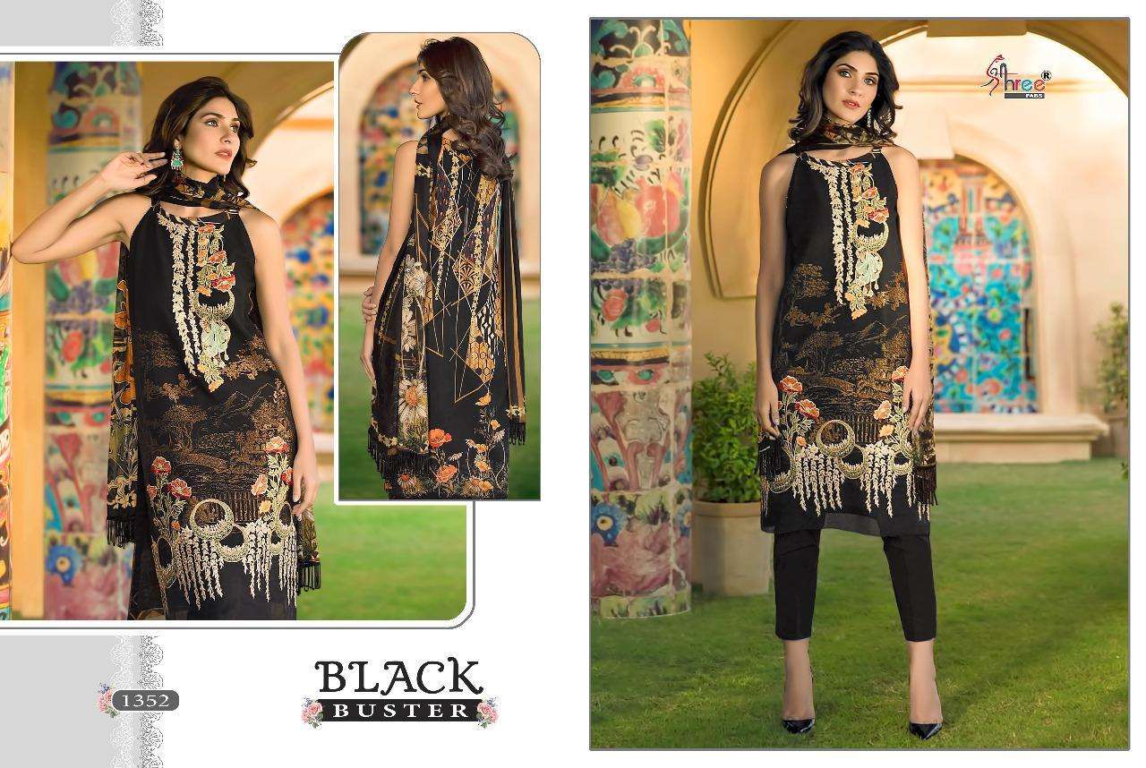 BLACK BUSTER BY SHREE FABS 1349 TO 1354 SERIES BEAUTIFUL SUITS STYLISH FANCY COLORFUL CASUAL WEAR & ETHNIC WEAR PURE COTTON WITH EMBROIDERY DRESSES AT WHOLESALE PRICE