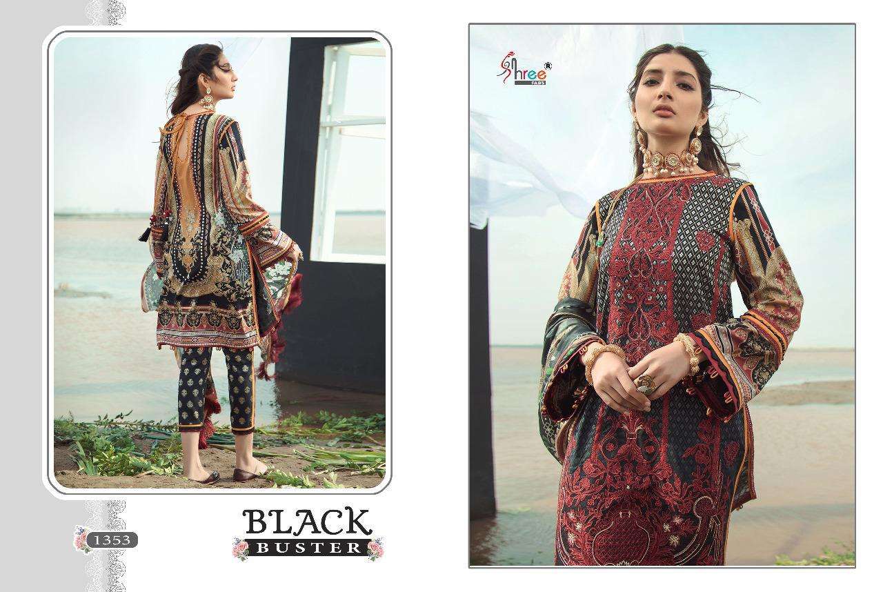 BLACK BUSTER BY SHREE FABS 1349 TO 1354 SERIES BEAUTIFUL SUITS STYLISH FANCY COLORFUL CASUAL WEAR & ETHNIC WEAR PURE COTTON WITH EMBROIDERY DRESSES AT WHOLESALE PRICE