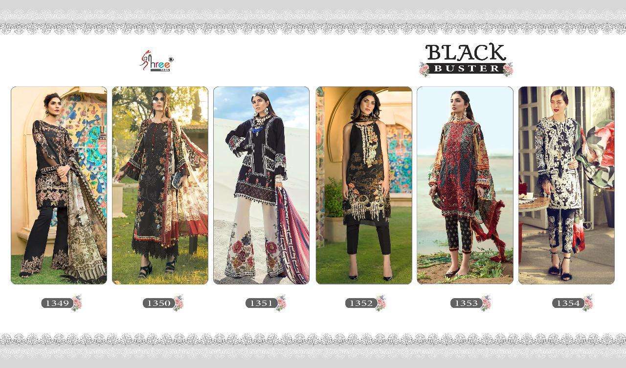 BLACK BUSTER BY SHREE FABS 1349 TO 1354 SERIES BEAUTIFUL SUITS STYLISH FANCY COLORFUL CASUAL WEAR & ETHNIC WEAR PURE COTTON WITH EMBROIDERY DRESSES AT WHOLESALE PRICE