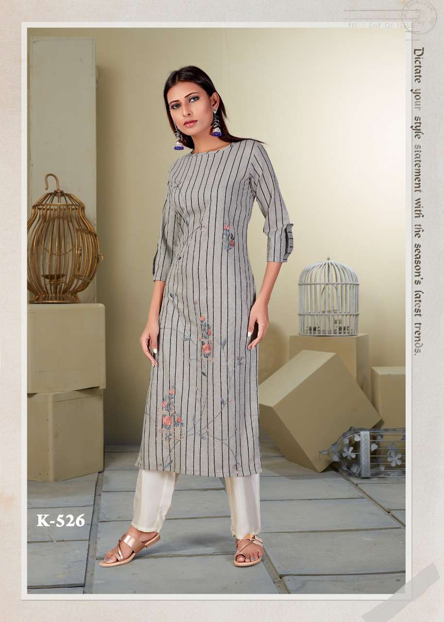 ROMA BY SNAPSTYLE 525 TO 532 SERIES STYLISH FANCY BEAUTIFUL COLORFUL CASUAL WEAR & ETHNIC WEAR PREMIUM SOUTH WOVEN EMBROIDERED KURTIS AT WHOLESALE PRICE