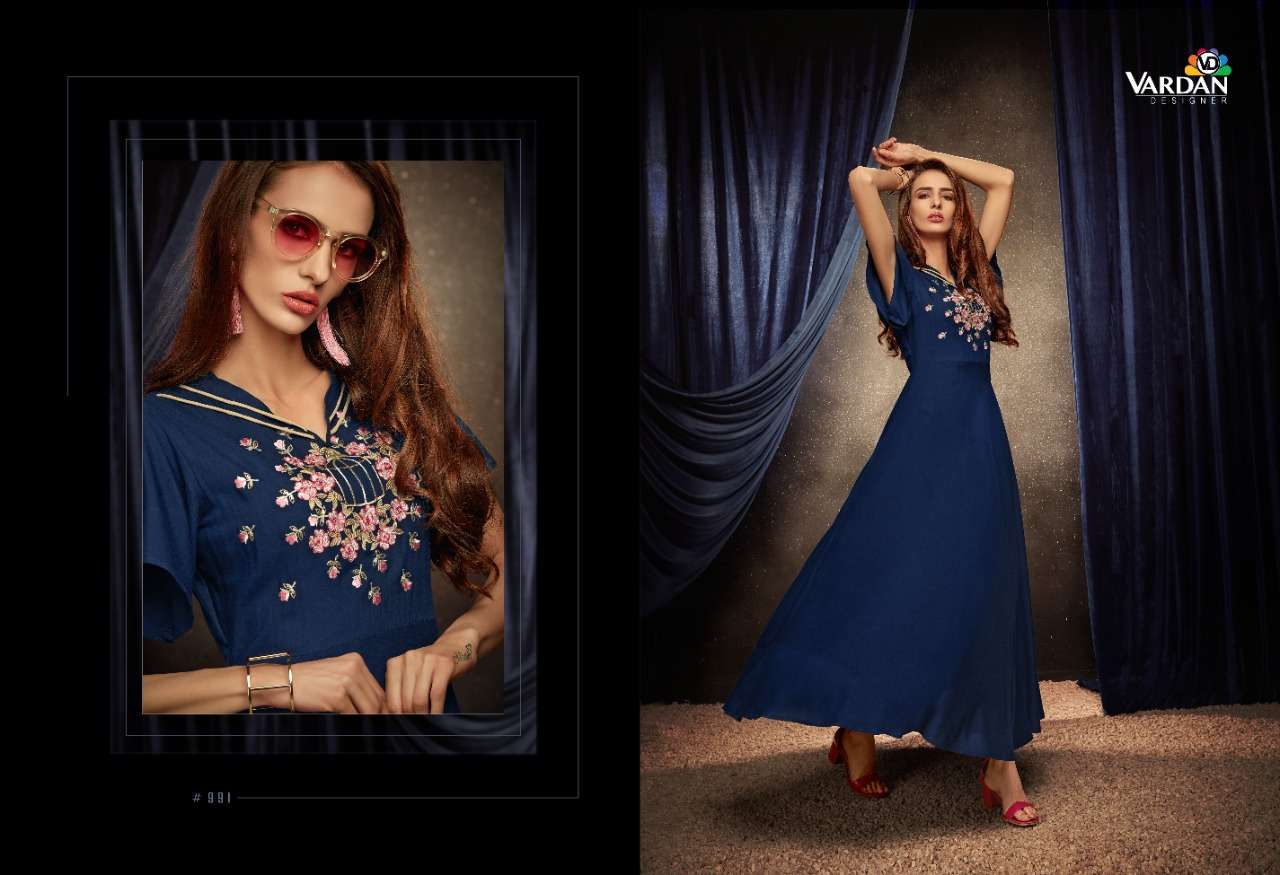 Passion Vol-1 By Vardan Designer 991 To 994 Series Stylish Beautiful Colorful Fancy Casual Wear & Ethnic Wear Heavy Rayon Gowns At Wholesale Price