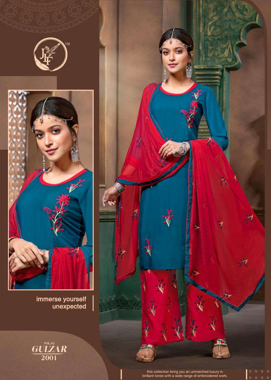 GULZAR VOL-2 BY JLF 2001 TO 2008 SERIES BEAUTIFUL COLORFUL STYLISH PRETTY PARTY WEAR CASUAL WEAR OCCASIONAL WEAR RAYON 14 KG PRINTED DRESSES AT WHOLESALE PRICE