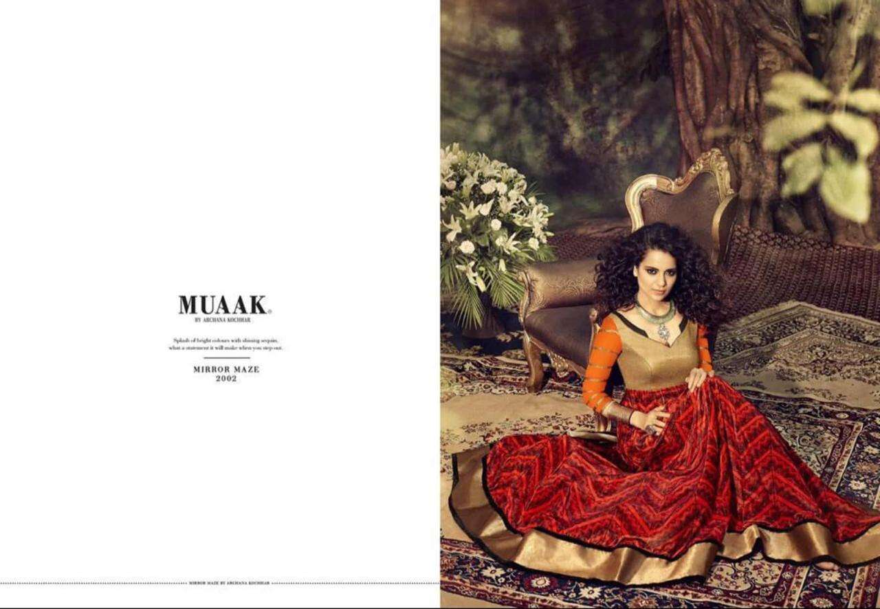 MUAAK BY JINAAM DRESSES 2000 TO 2008 SERIES BEAUTIFUL COLORFUL STYLISH PRETTY PARTY WEAR CASUAL WEAR OCCASIONAL WEAR GEORGETTE NET WITH EMBROIDERY DRESSES AT WHOLESALE PRICE