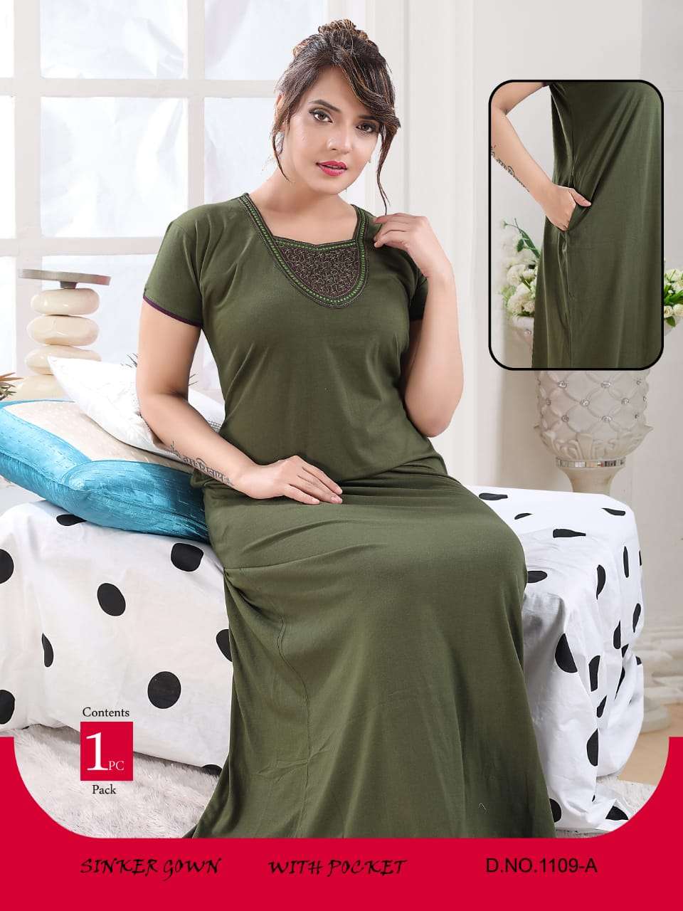 NEW GOWN NIGHTY VOL2 BY KAAMIRI 1108A TO 1108F SERIES DESIGNER BEAUTIFUL  STYLISH