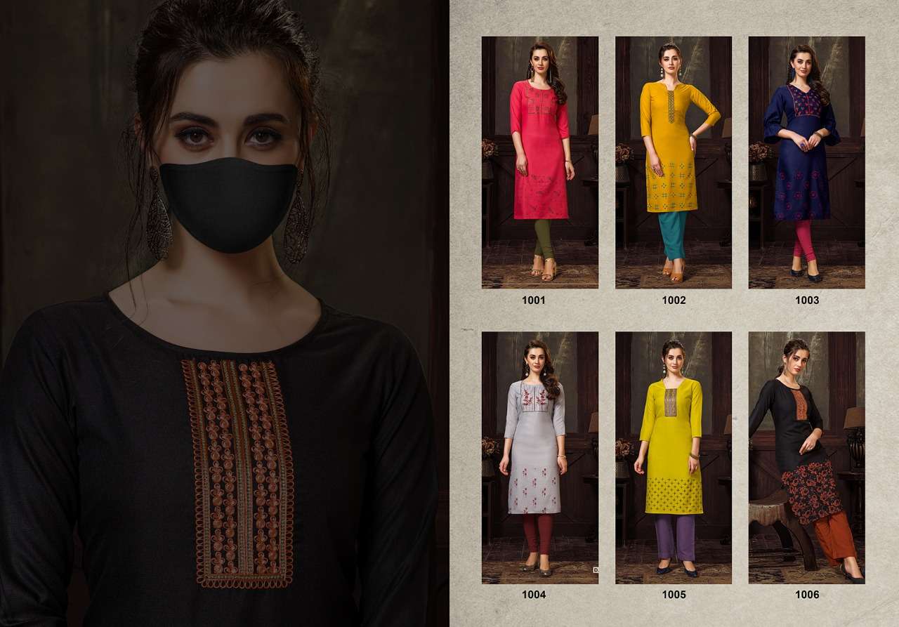 CHINGARI BY NITISHA NX 1001 TO 1006 SERIES BEAUTIFUL STYLISH COLORFUL FANCY PARTY WEAR & ETHNIC WEAR & READY TO WEAR HEAVY SOFT COTTON SLUB EMBROIDERED KURTIS AT WHOLESALE PRICE