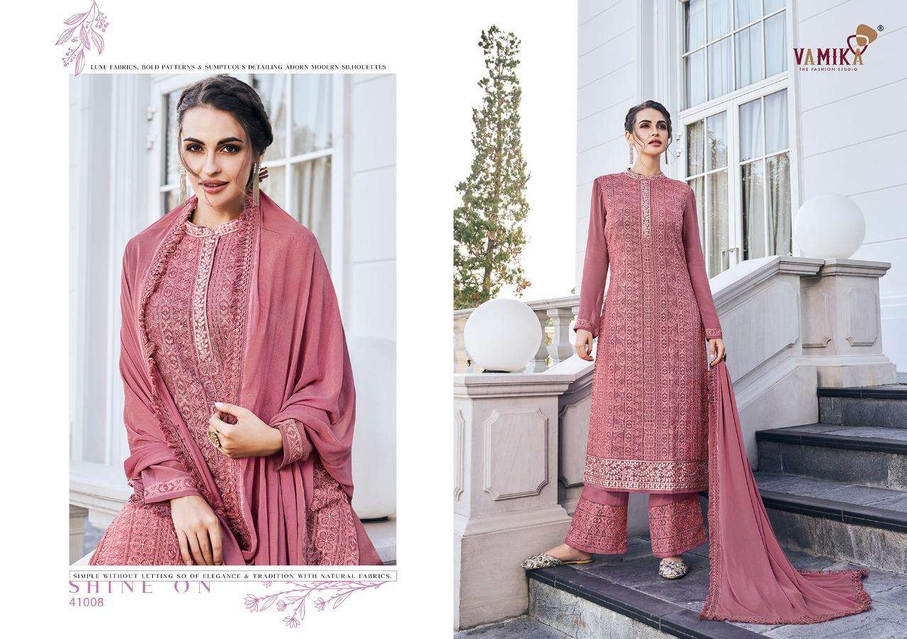 SIMONA VOL-2 BY VAAMIKA FASHION 41006 TO 41011 SERIES BEAUTIFUL PAKISTANI SUITS COLORFUL STYLISH FANCY CASUAL WEAR & ETHNIC WEAR REAL GEORGETTE DIGITAL EMBROIDERED DRESSES AT WHOLESALE PRICE