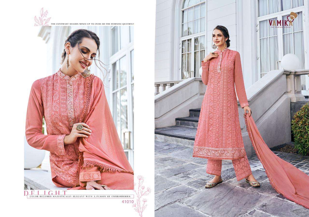 SIMONA VOL-2 BY VAAMIKA FASHION 41006 TO 41011 SERIES BEAUTIFUL PAKISTANI SUITS COLORFUL STYLISH FANCY CASUAL WEAR & ETHNIC WEAR REAL GEORGETTE DIGITAL EMBROIDERED DRESSES AT WHOLESALE PRICE