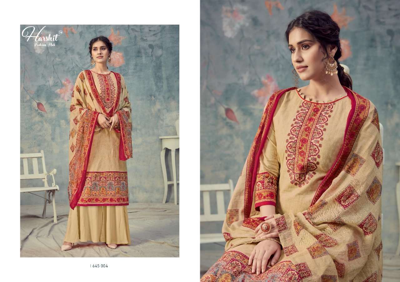 SANJEEDA BY HARSHIT FASHION HUB 645-001 TO 645-010 SERIES BEAUTIFUL SUITS STYLISH FANCY COLORFUL PARTY WEAR & OCCASIONAL WEAR PURE CAMBRIC COTTON DIGITAL PRINTED DRESSES AT WHOLESALE PRICE
